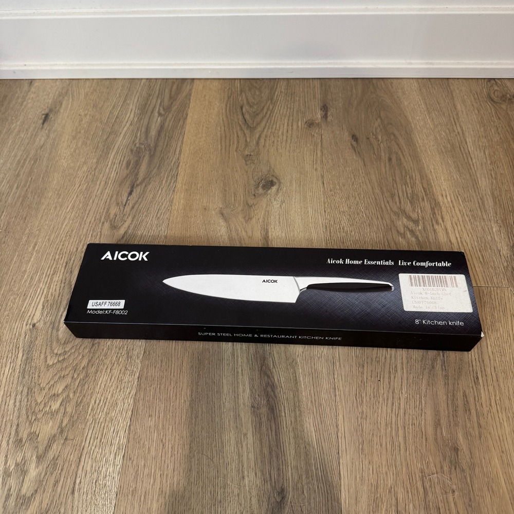 Aicok 8 Inch Chef Knife KF-F8002 Super Steel Professional Kitchen Knife Black